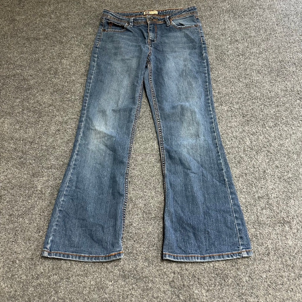 Faded Glory Jeans Womens Size 12 Dark Stone Bootcut Stretch Embroidered Pockets